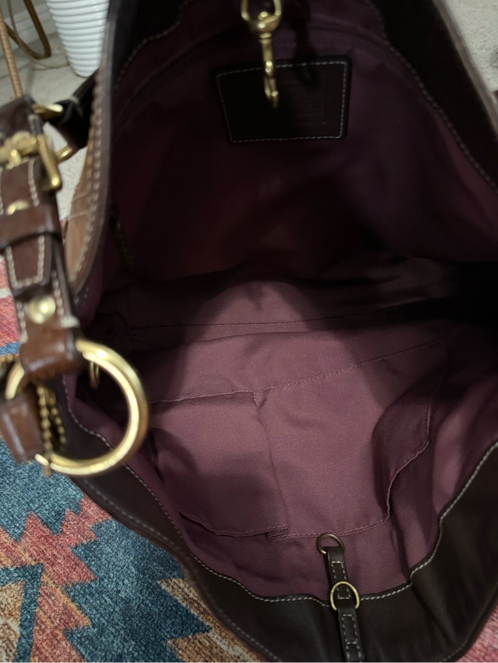 Coach Patchwork Shoulder Bag - Brown, Pink, Tan, Cream - Picture 6 of 8